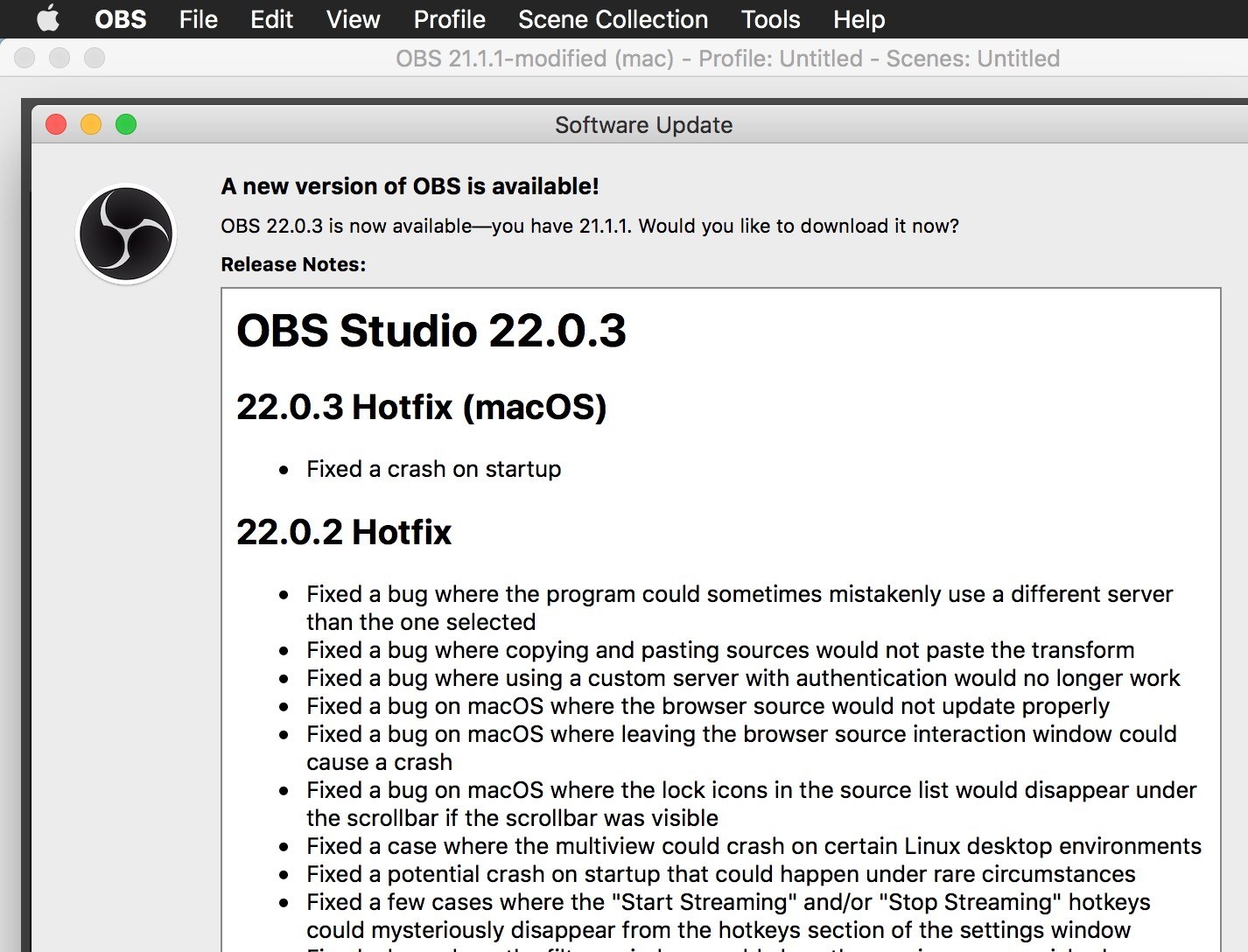 Obs studio download mac 10.11